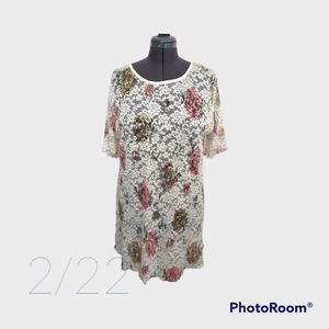 Flower see-through lace dress